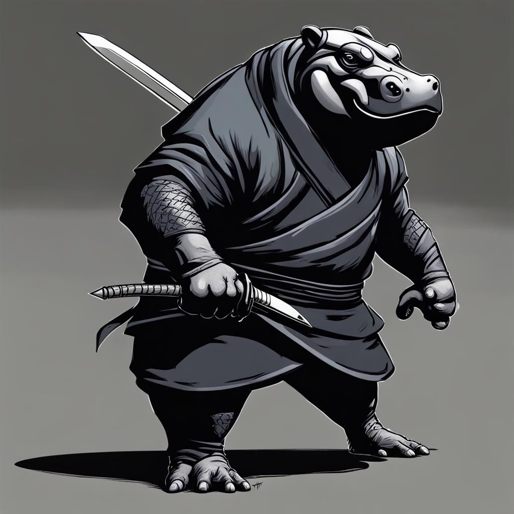 Ninja Hippopotamus Emerges From Shadows
