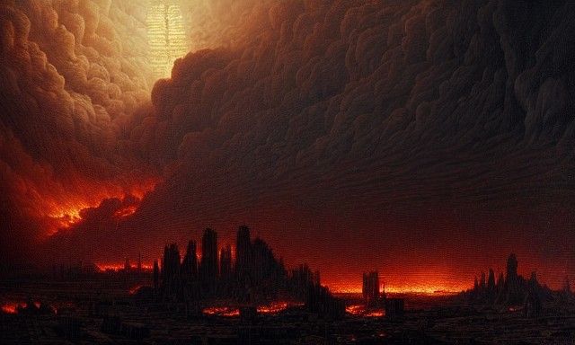 Apocalyptic City Destroyed in Divine Fire