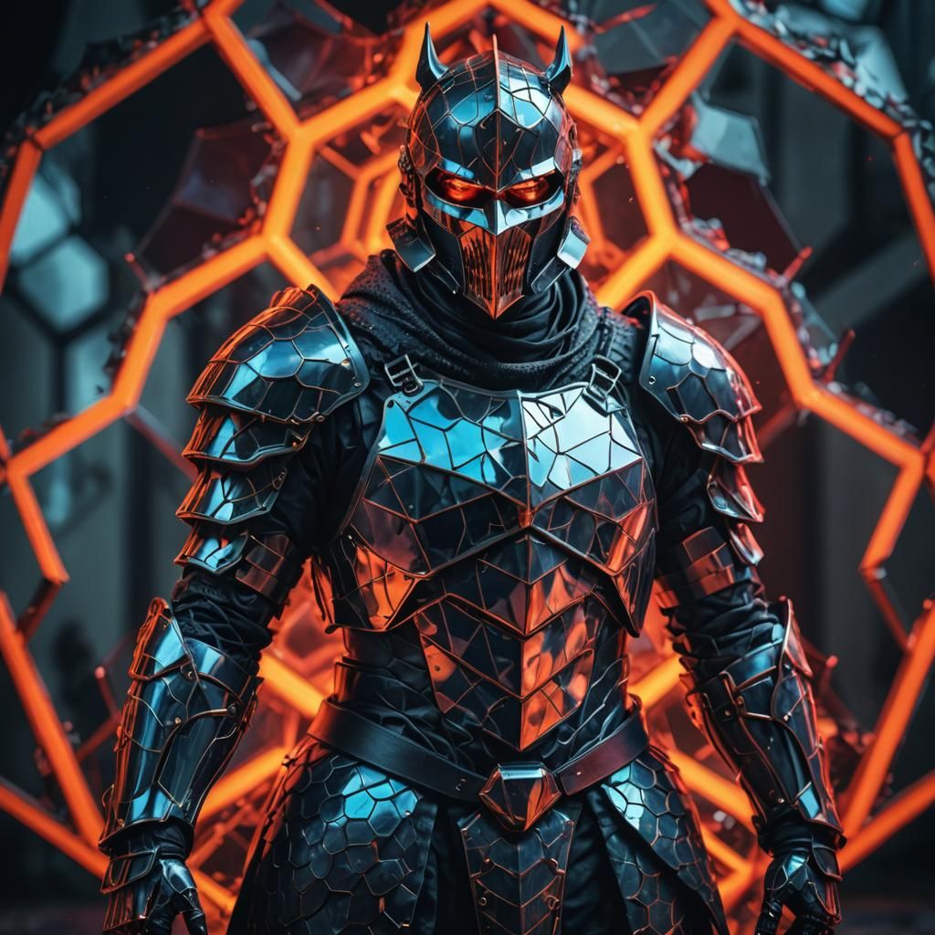 Ominous Knight Portrait in Double Exposure