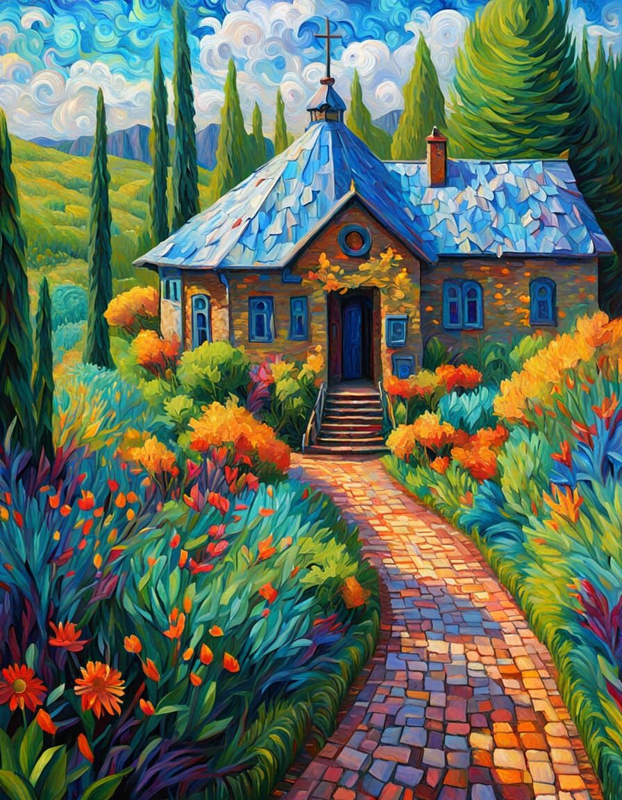 Epic Maximalist Painting in Expressionist Style