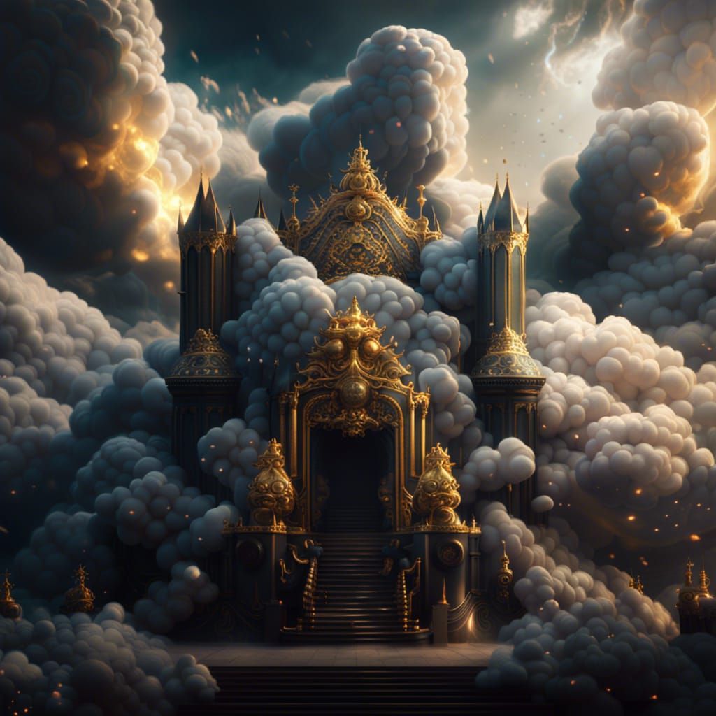 Golden Cloud Throne: Epic Digital Matte Painting