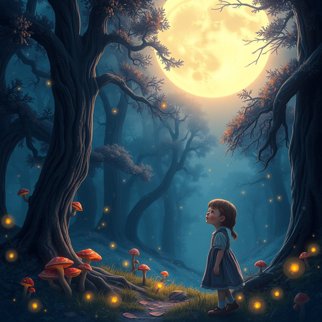 Magical Forest Farewell in Fantasy Art Style