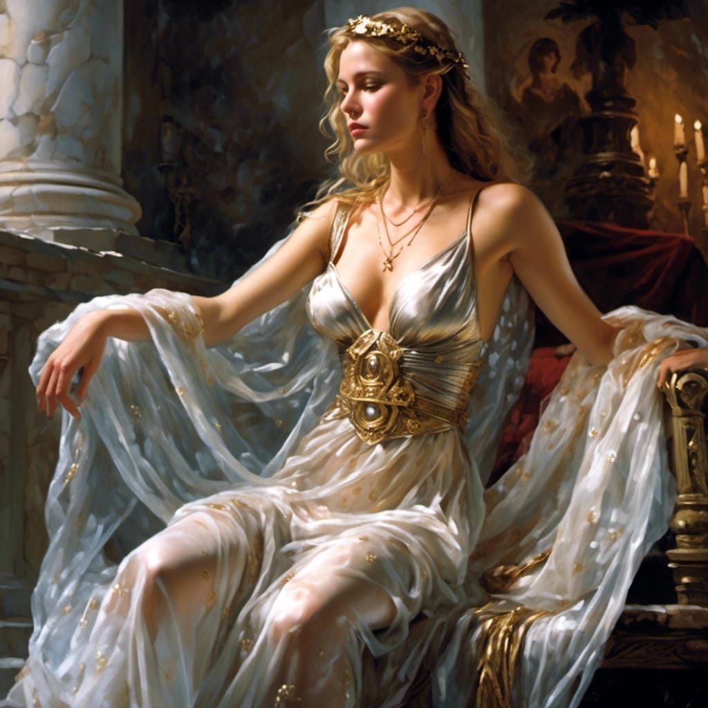 Sensual Goddess Overlooking the Roman Empire