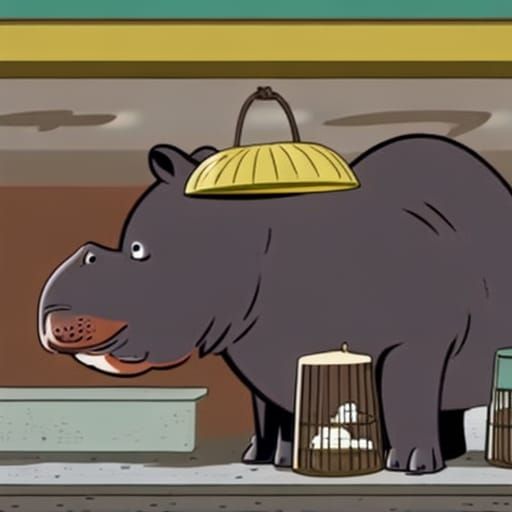 Hippo Coffee Advisor in Baroque Animal Supermarket