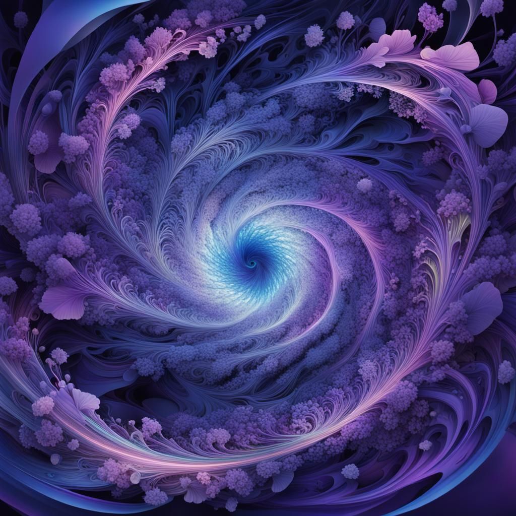 Abstract Digital Art: Swirling Organic Shapes
