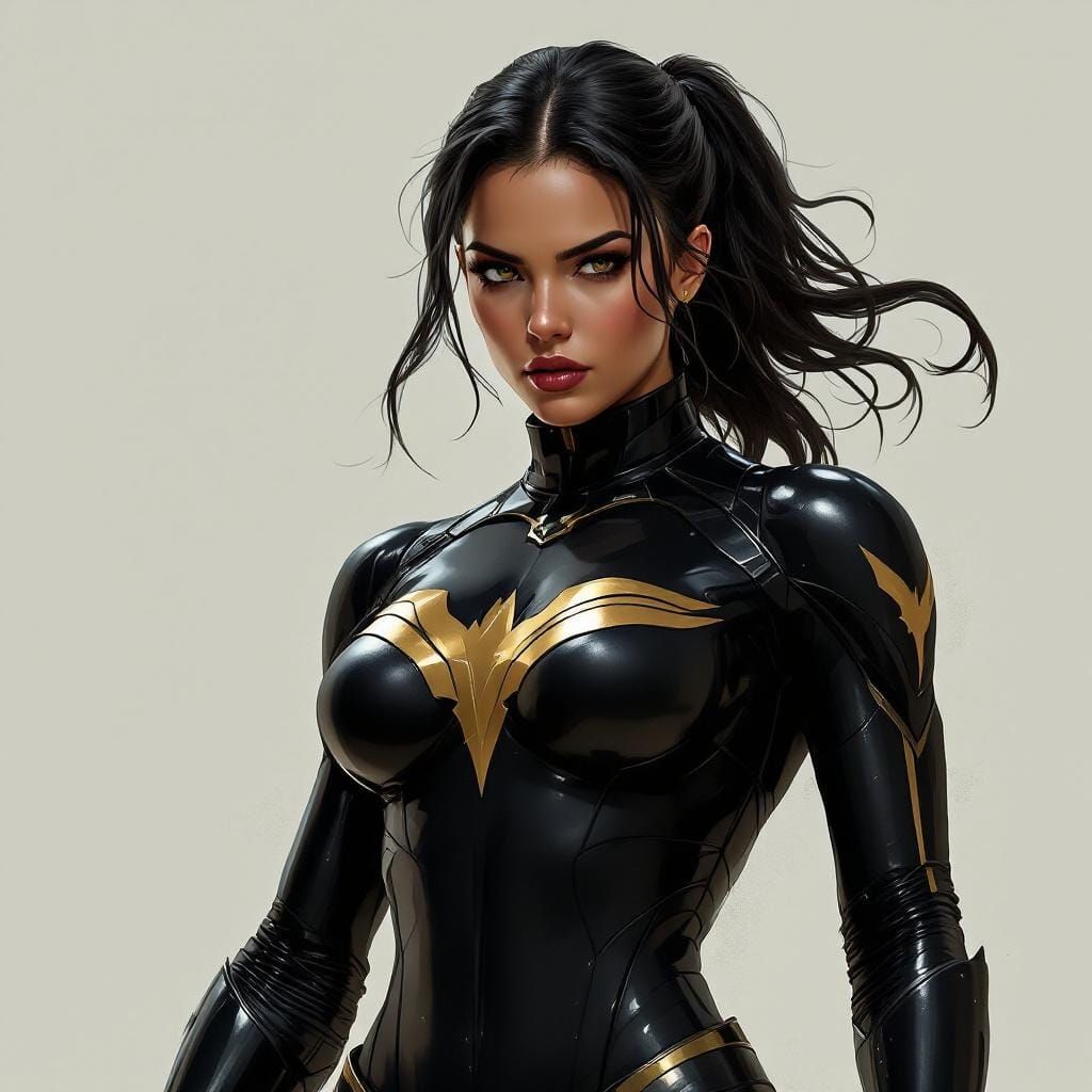 Female Superhero Portrait in Digital Art Style