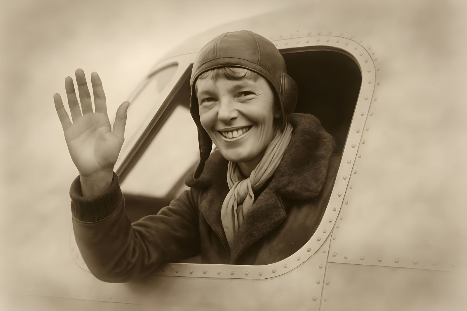 Amelia Earhart Portrait from Lockheed Electra Monoplane