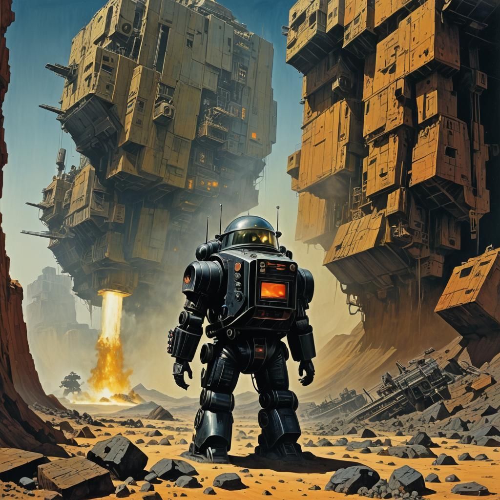 Surreal Desert Landscape in Science Fiction Style