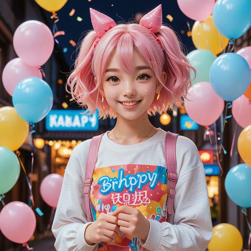 Happy 18th Birthday in Vibrant Anime Style