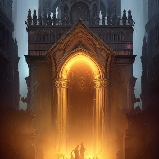 Gothic Necropolis at Midnight: Dark Fantasy Concept Art