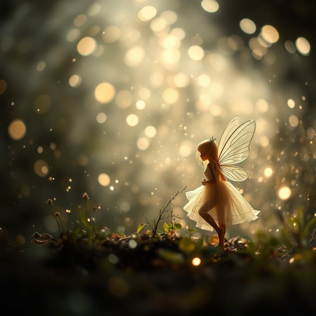 Fairies in Luminous Glade with Silver Light