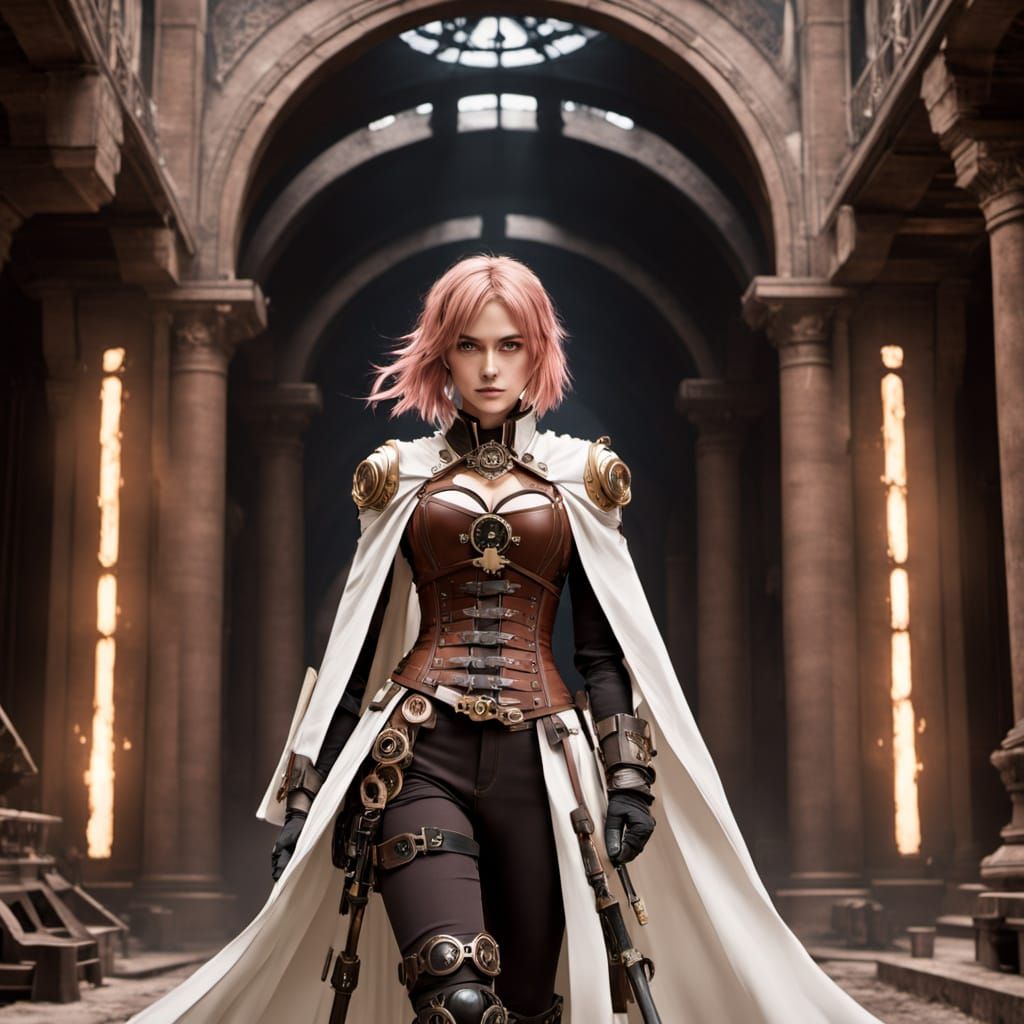 Steampunk Magical Girl in Tactical Outfit