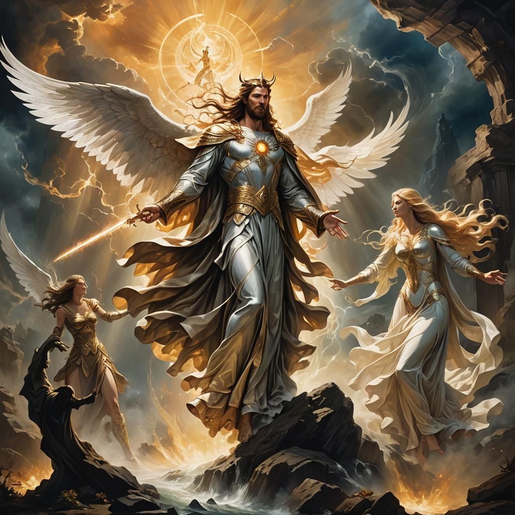 Epic Clash Between Good and Evil in Otherworldly Battle