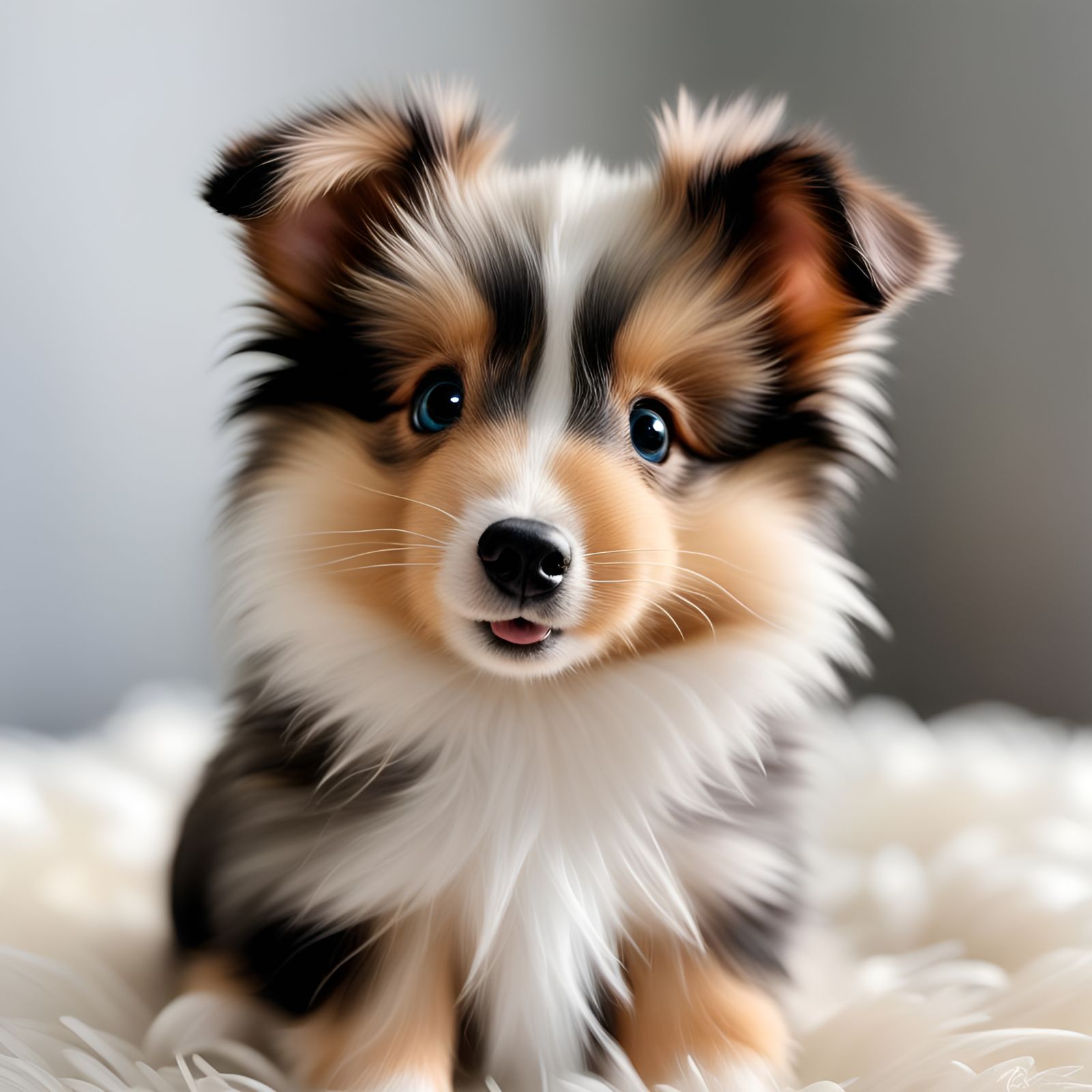 Adorable Sheltie Puppy Portrait: Hyper Realistic and Cute