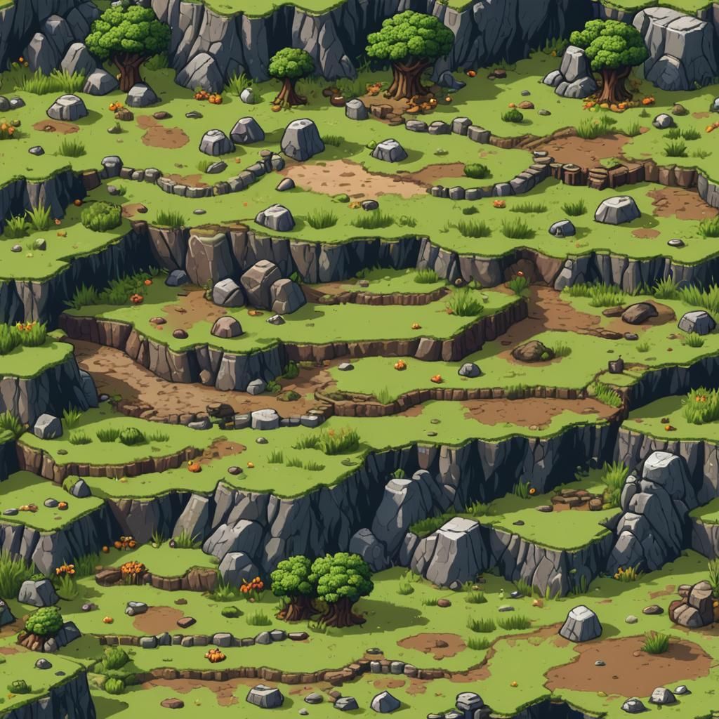 Pixel Art Platform Game Terrain