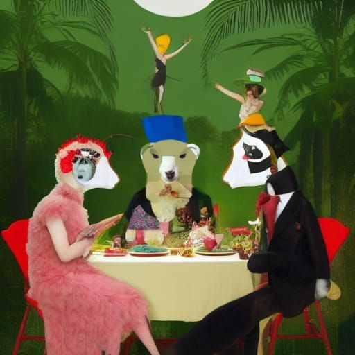 Sheep in 1920s attire