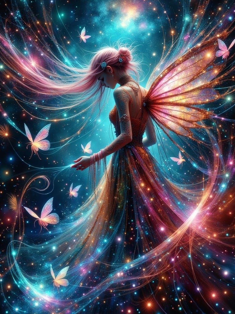 Gothicpunk Fairy Dreamscape with Glowing Lights