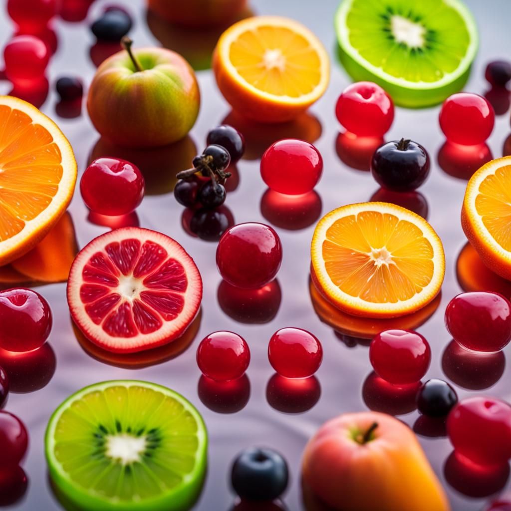 Colorful Fruits in Frutiger Aero Style