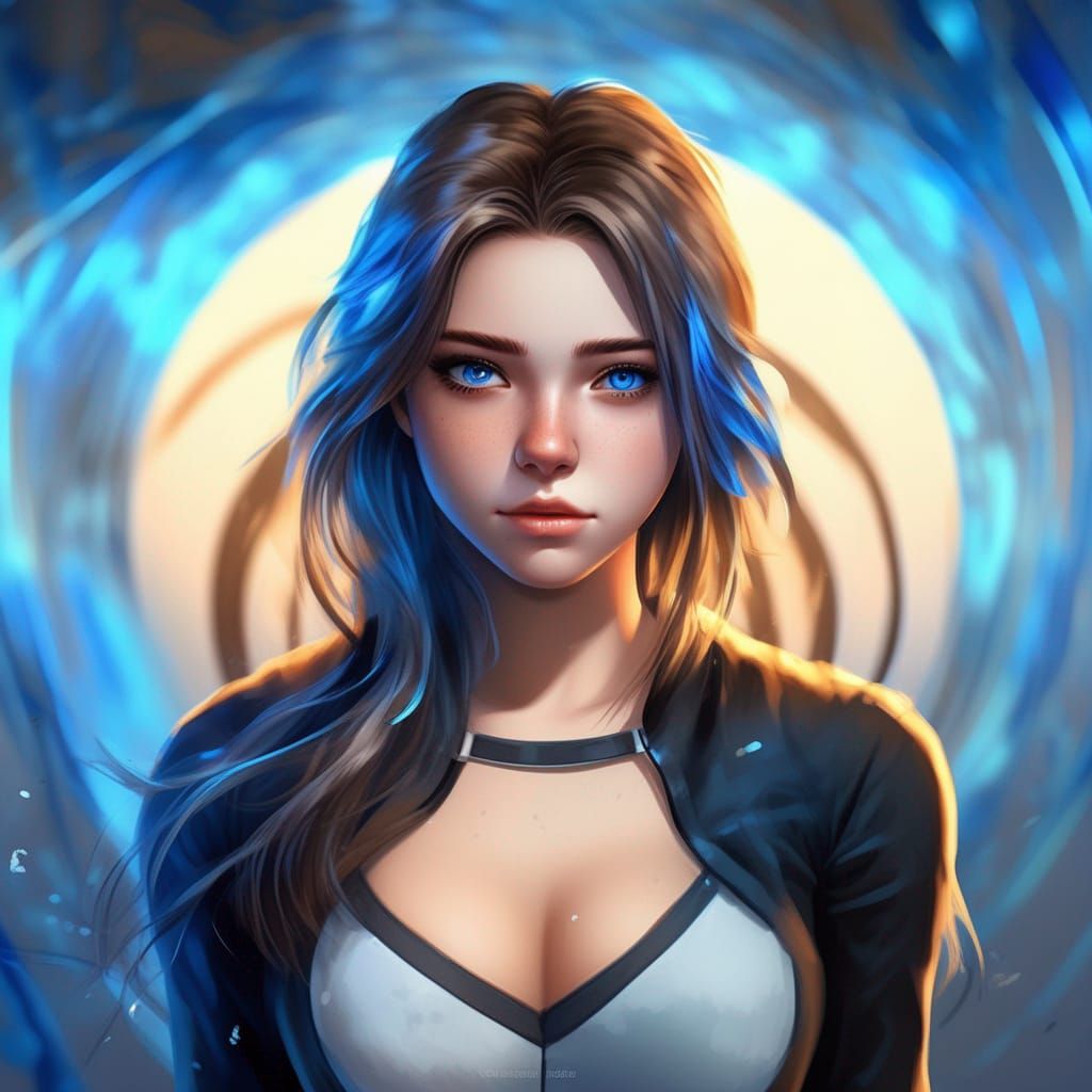 Hyperrealistic Portrait of a Girl with Heterochromia