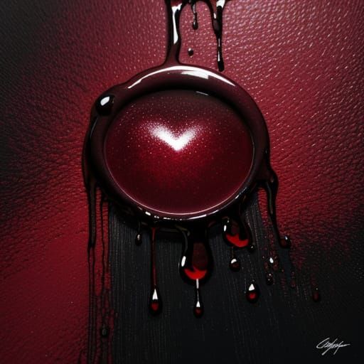 Realistic Burgundy Hearts in Vibrant Oil Painting Style