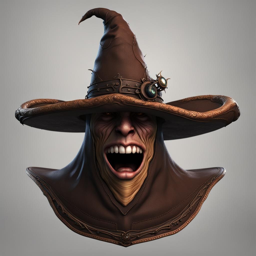Detailed Witch Hat with Mouth, Matte Painting