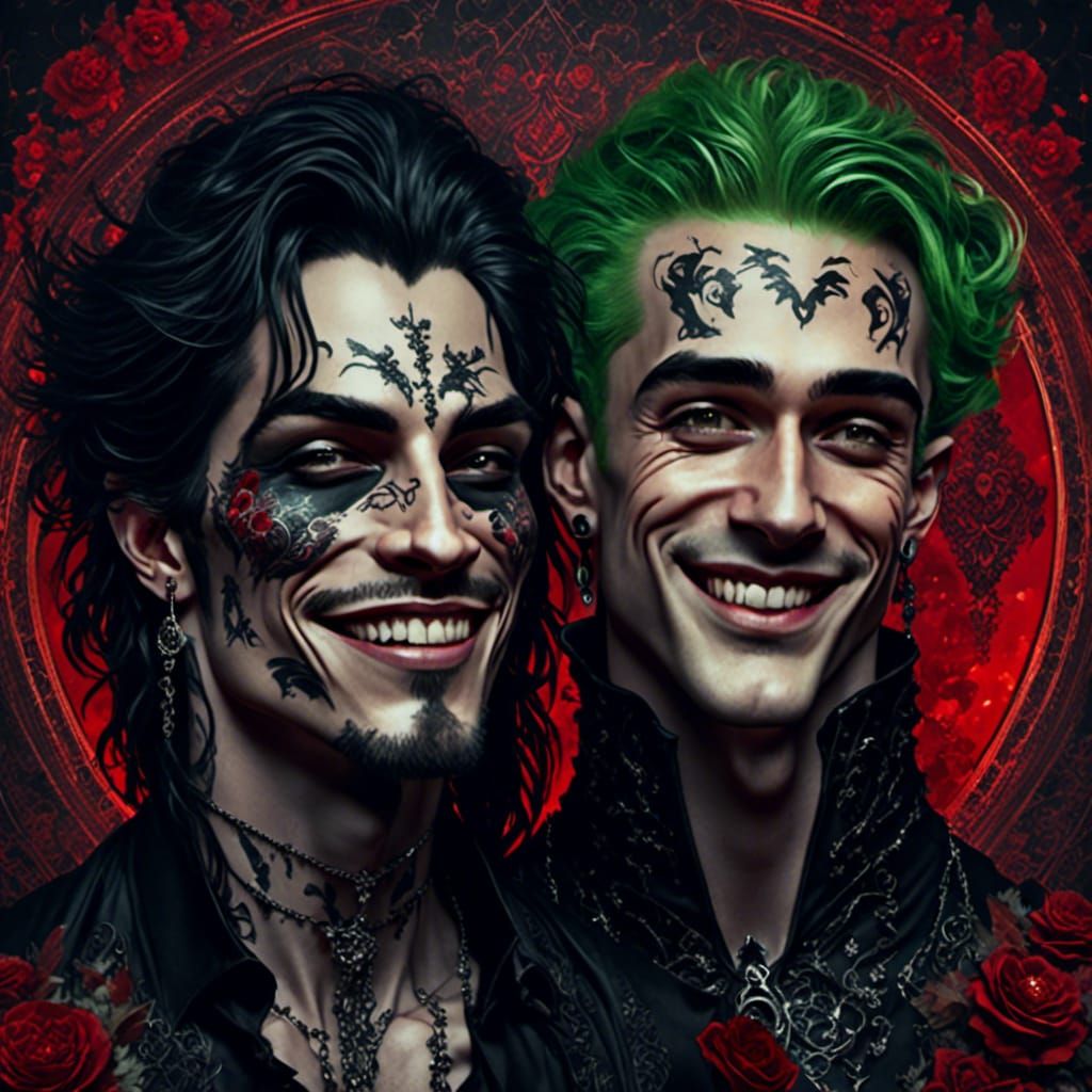 Gothic Vampire Romance: Gay Couple Portrait