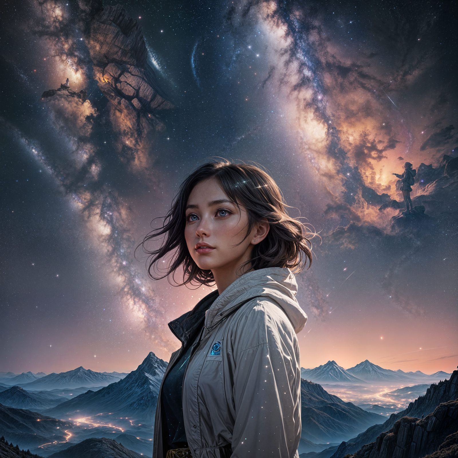 A Lady Contemplates Under the Celestial Wonders