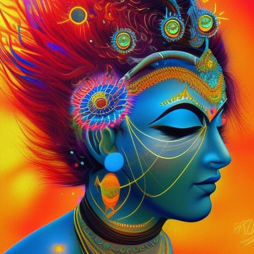 Cosmic Holographic Illustration of Durga