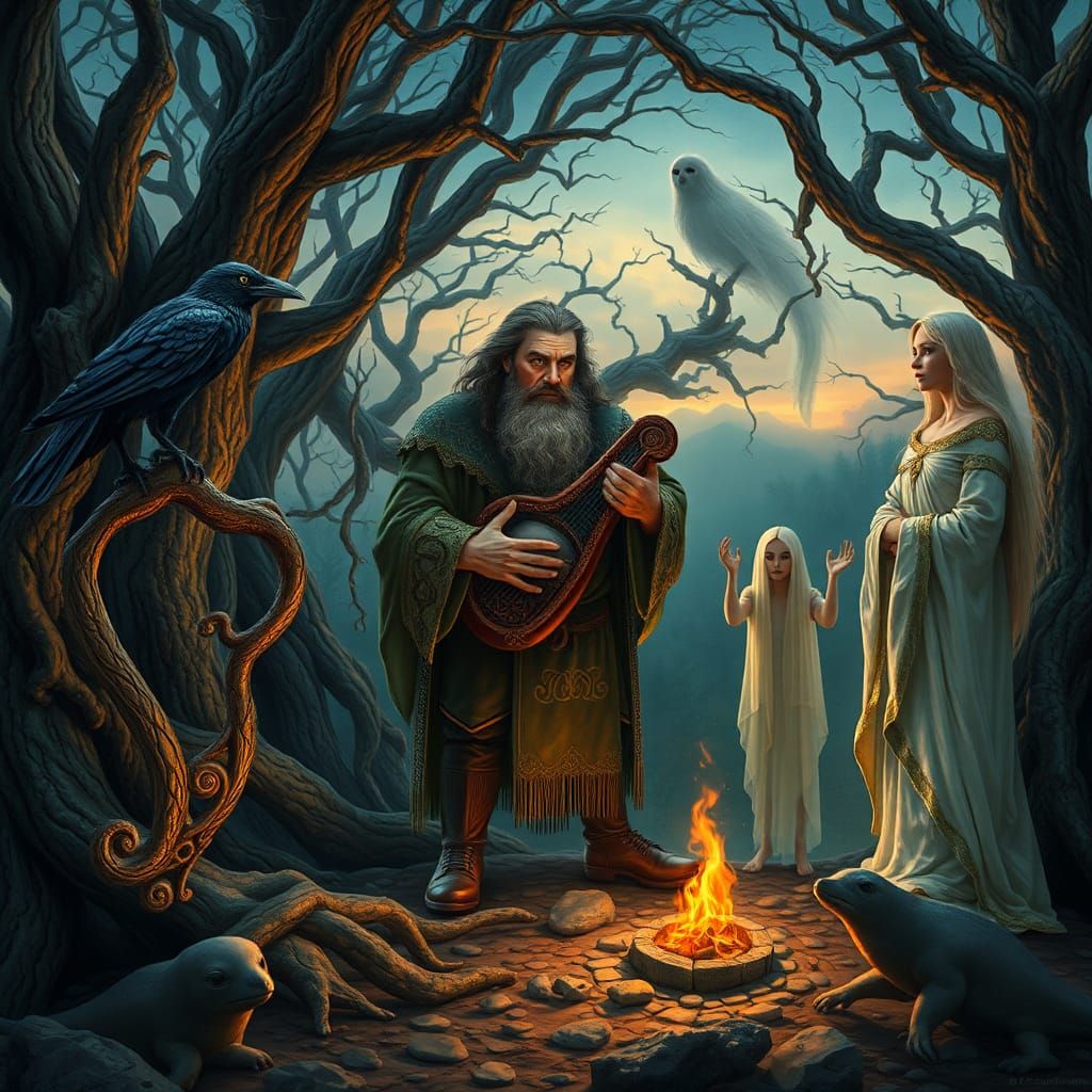 Celtic Gods Gather in Twilight Forest