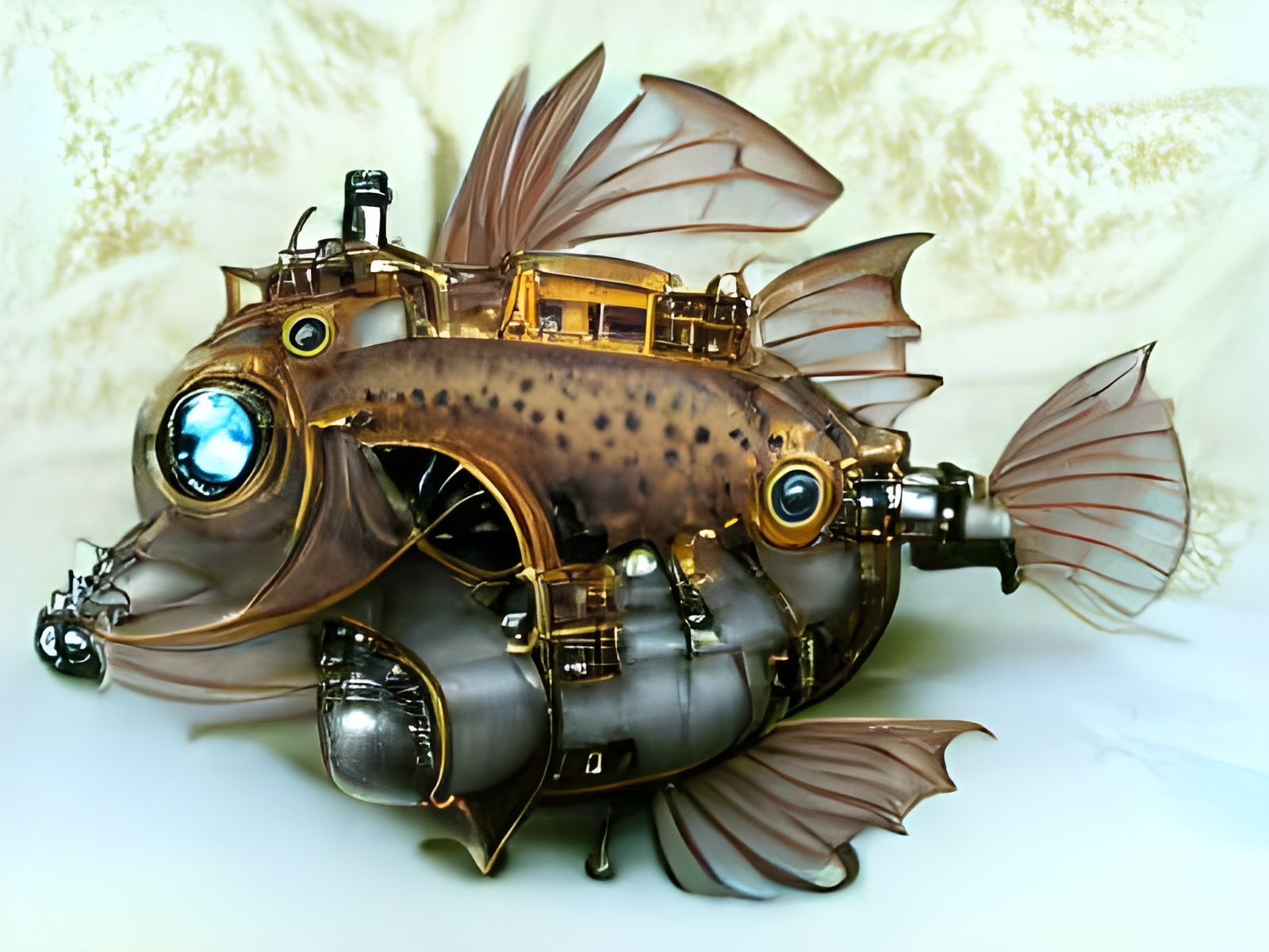 Steampunk Fantasy Fish Submersible Design