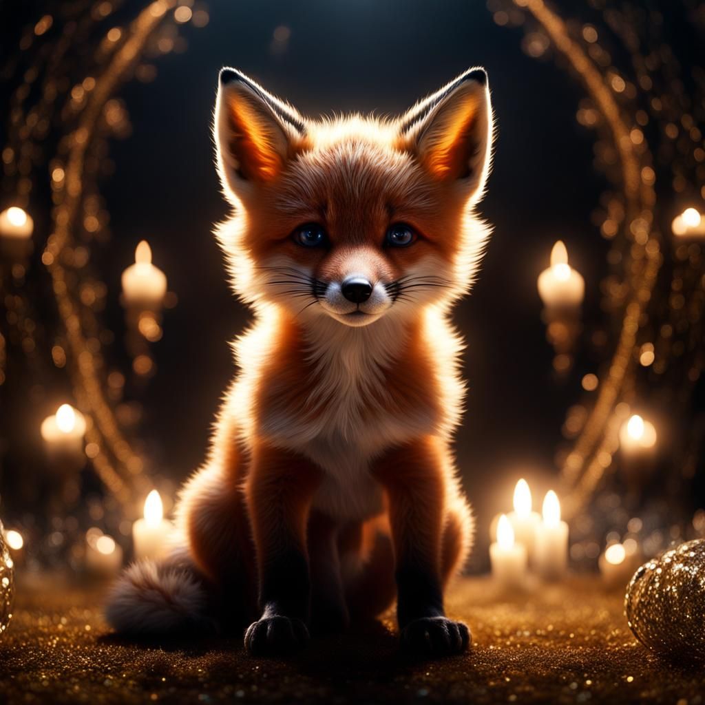 Epic Baby Fox-Demon Hybrid in Photorealistic CGI