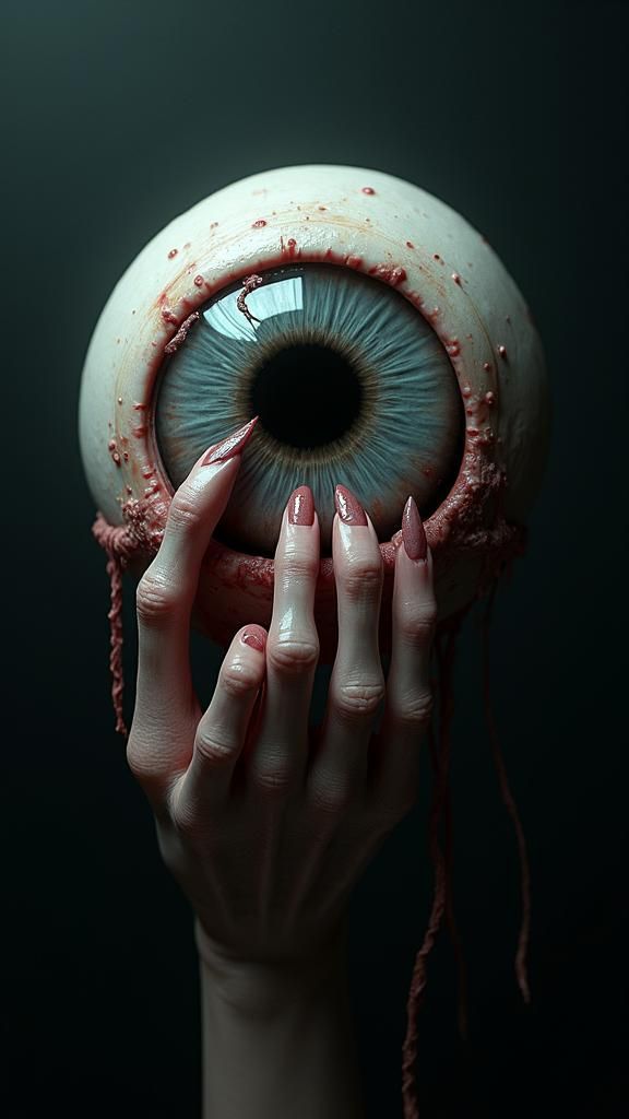 Creepy Eye with Crawling Hands: 3D Rendered Dark Fantasy