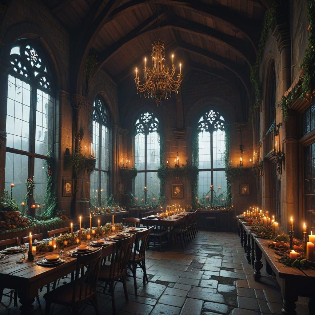 Medieval Christmas Celebration in Vibrant, Whimsical Style