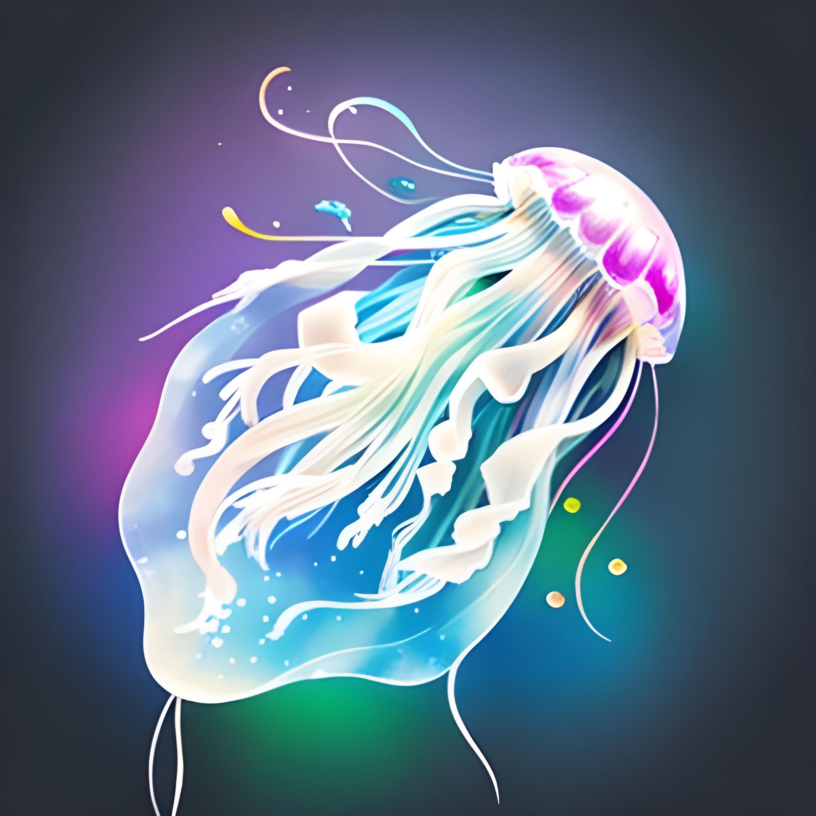 Hyperreal Jellyfish with Vibrant Detail