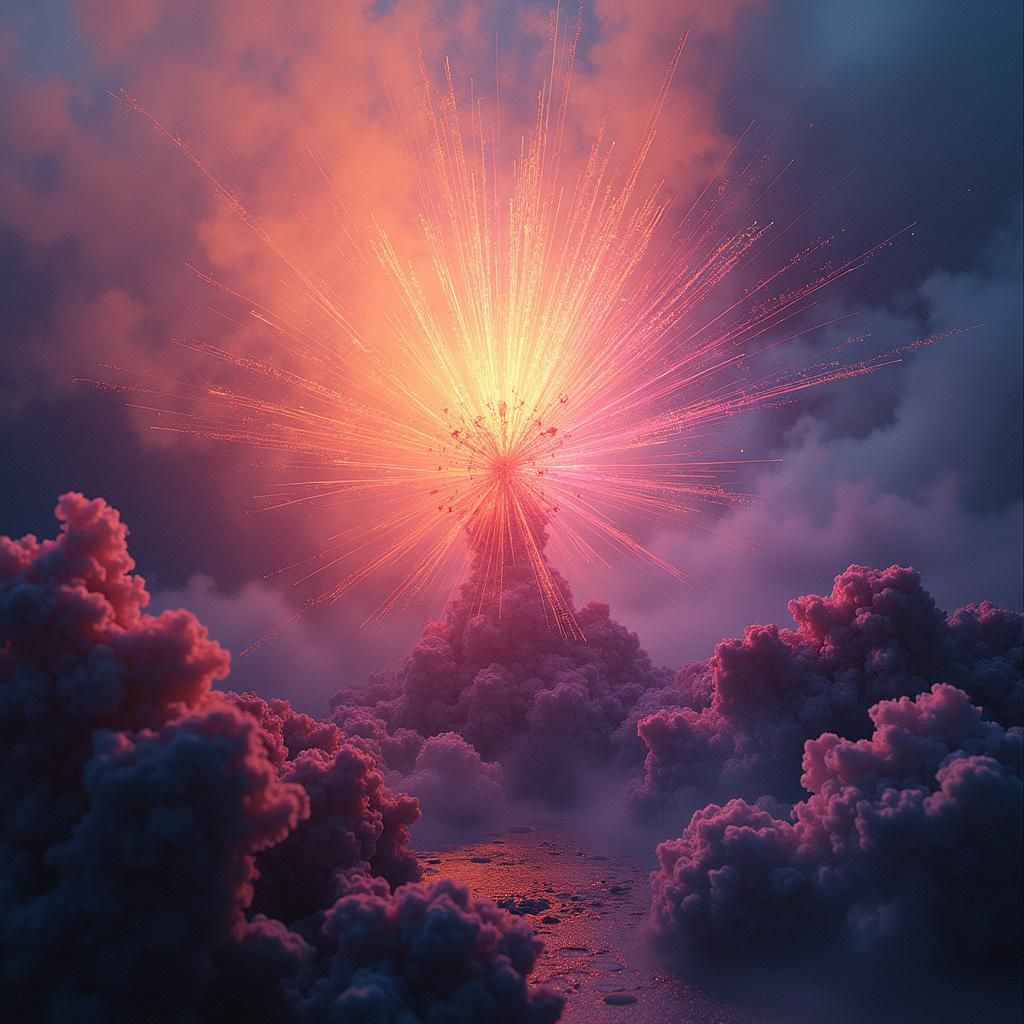 Ethereal Explosion of Radiating Energy in Surrealist Style