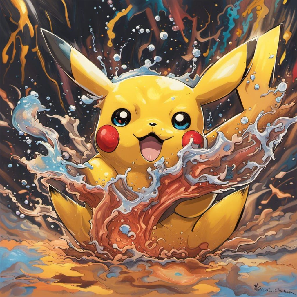 Pikachu splashing around!