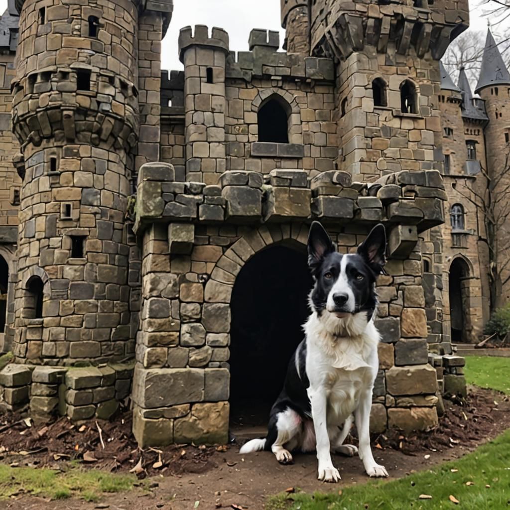 Ironic Dog Castle: AI Generated Image