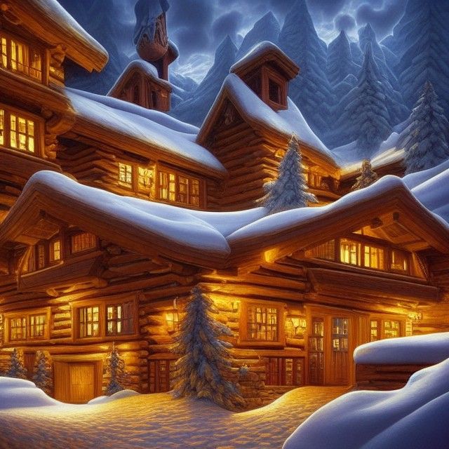 Magical Ski Lodge in Unreal Engine Style