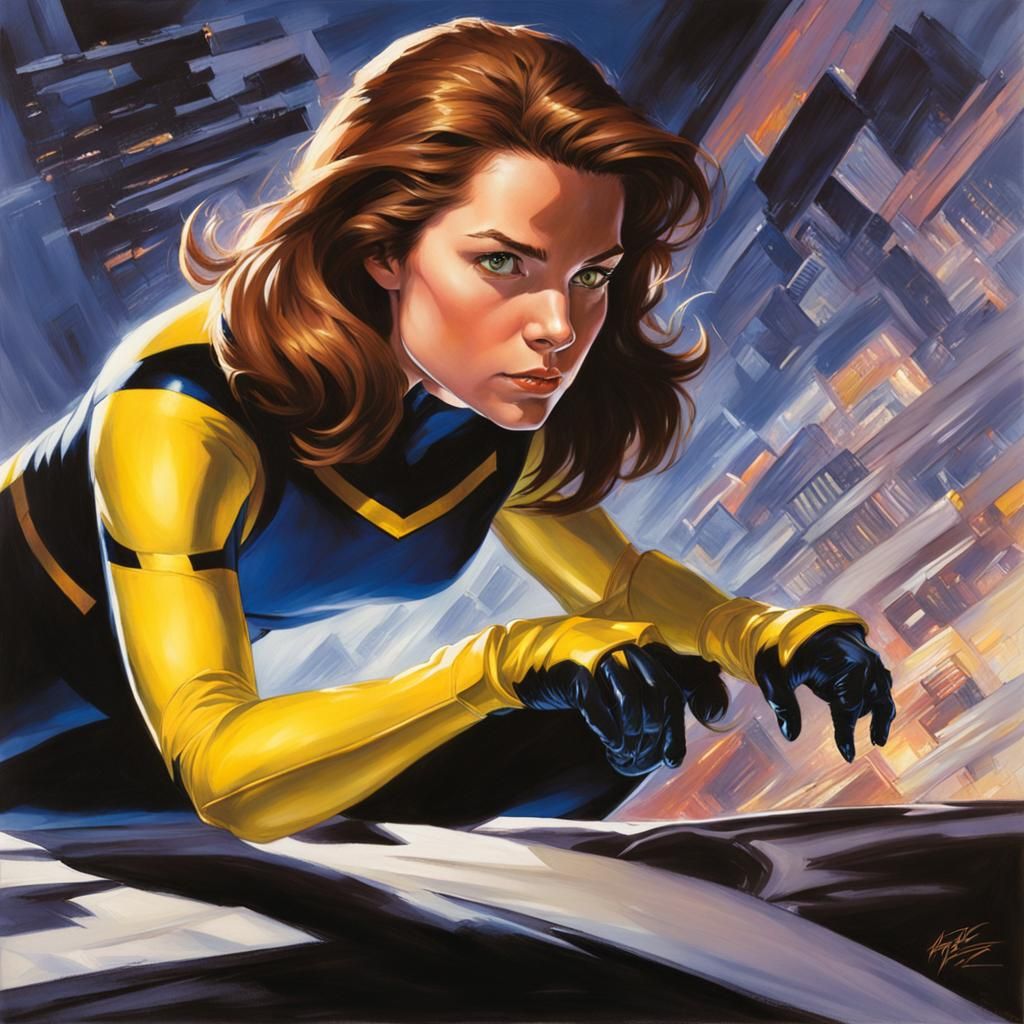 Realistic Kitty Pryde Oil Painting