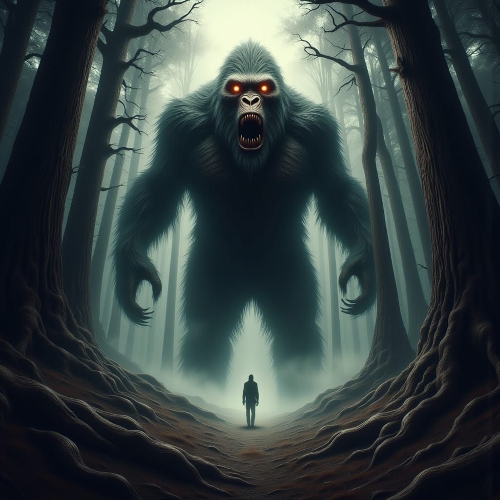 meeting Bigfoot in the forest