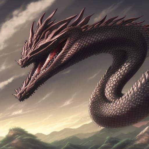Fantasy Chinese Dragon in Anime Style Art