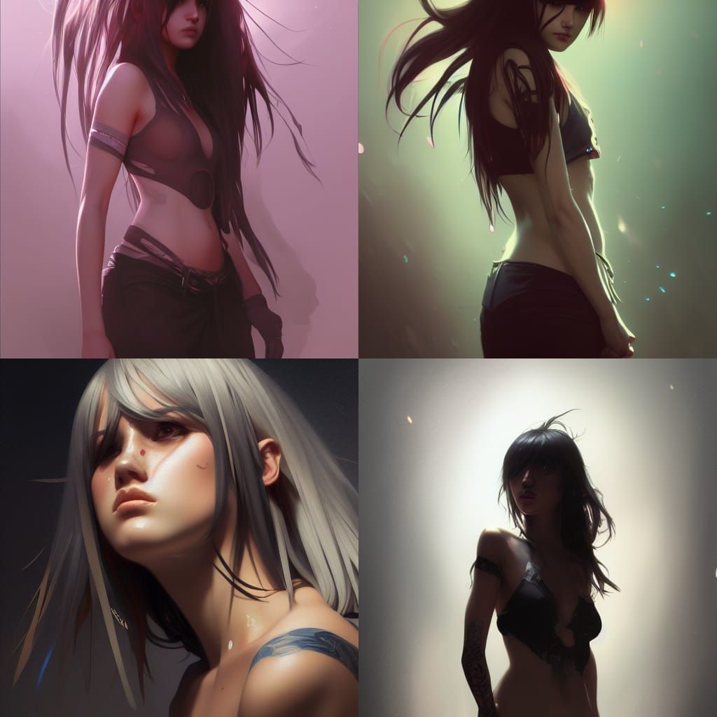 Emo Girl Portrait in Hyperdetailed Digital Art