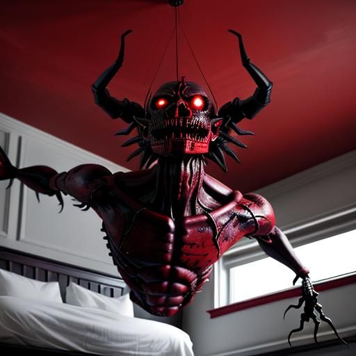 Terrifying Red Sleep Paralysis Demon Levitation