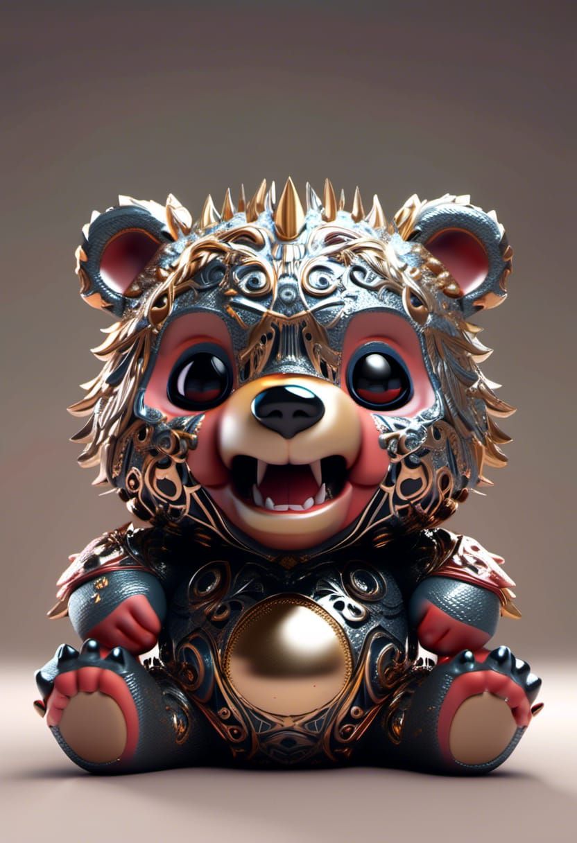 Hyperdetailed Chibi Bear with Googly Eyes