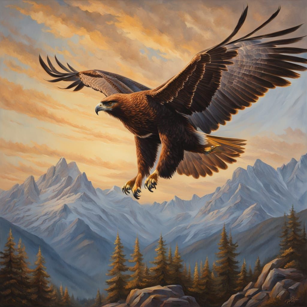 Majestic Alpine Peak in Golden Hour