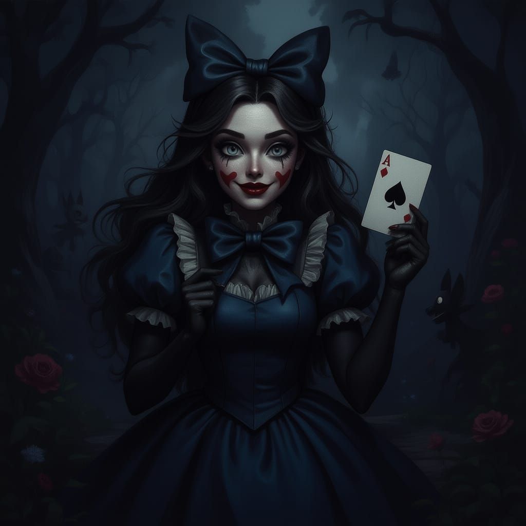 Alice Wonderland Meets Joker Adult Woman Portrait