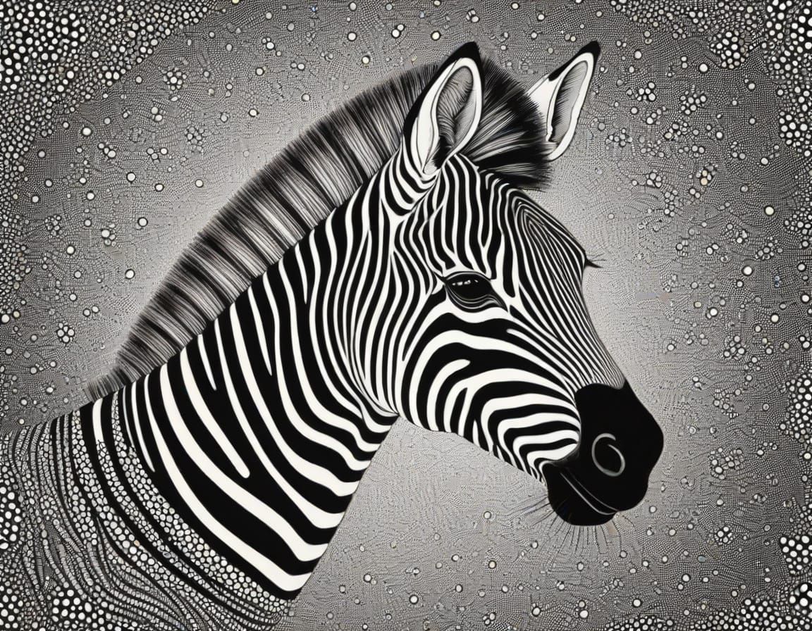 Abstract Zebra Magic Eye Polka Dot Illusion