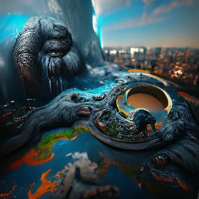 King Kong Emerges from Hollow Earth