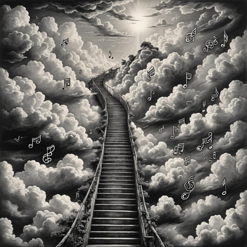 Stairway to Heaven: Musical Notes in Clouds
