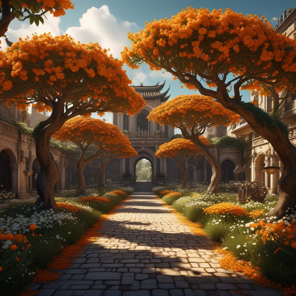 Orange Blossom Day: Fantastical Digital Art